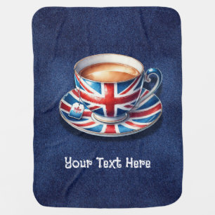 British Flag Aesthetic English Teacup Baby Blanket