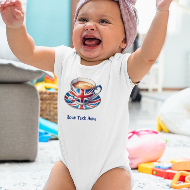 British Flag Aesthetic English Teacup Baby Bodysuit (Creator Uploaded)