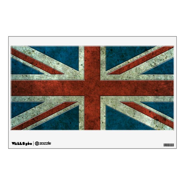 British Flag Aged Steel Effect Wall Decal (Front)