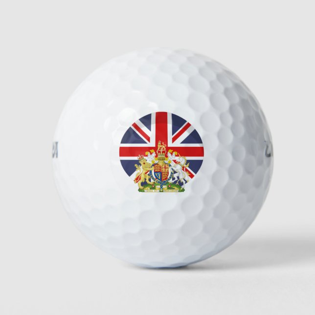 BRITISH Flag and Crest Golf Golf Balls (Front)