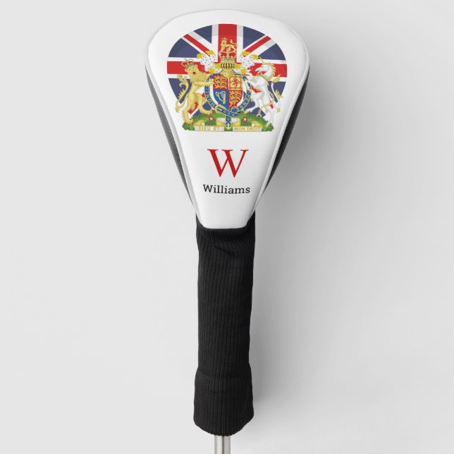 BRITISH Flag and Crest Golf Head Cover (Front)