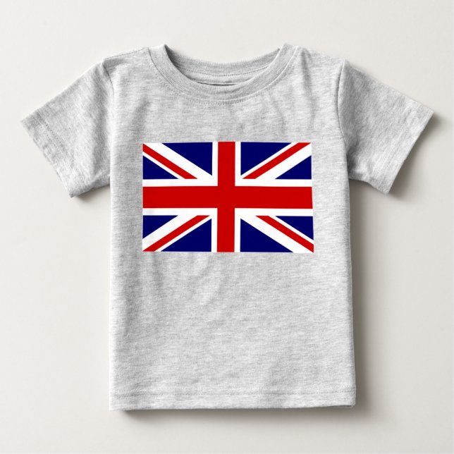 British flag baby clothes | Union jack design Baby T-Shirt (Front)