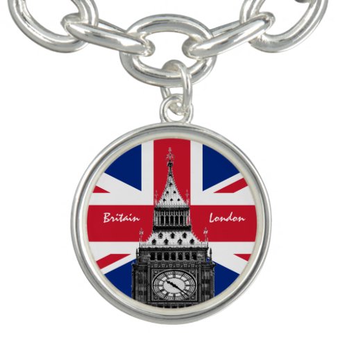 British Flag  Big Ben _ London UK sports fans Bracelet
