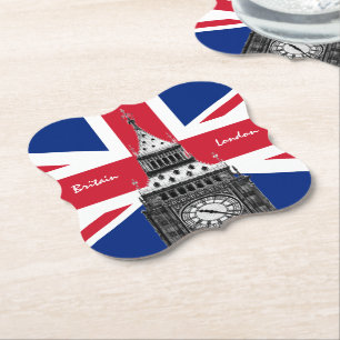 British Flag & Big Ben - London, UK /sports fans Paper Coaster