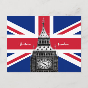 British Flag & Big Ben - London, UK /sports fans Postcard