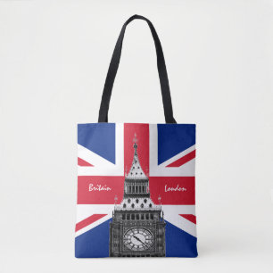 British Flag & Big Ben - London, UK /sports fans Tote Bag