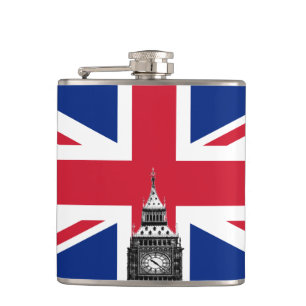 British Flag & Big Ben, United Kingdom fashion UK Flask