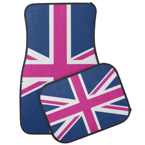 British Flag Car _ Blue  Pink Floor Mat