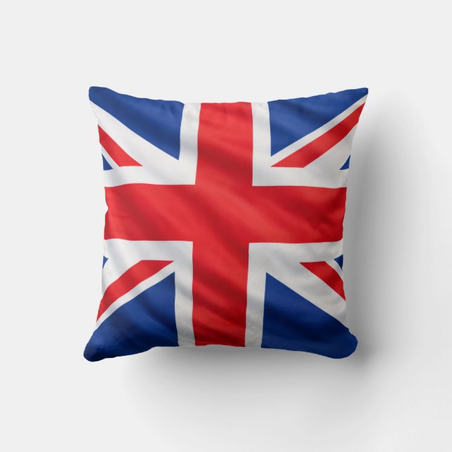 British Flag – Classic Union Jack Design Throw Pillow (Back)