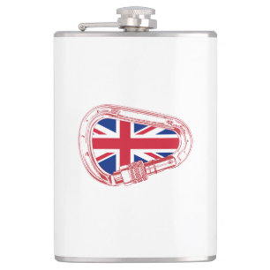 British Flag Climbing Carabiner Flask