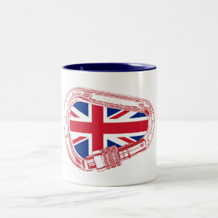 British Flag Climbing Carabiner Two-Tone Coffee Mug