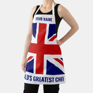Adult Personalised Apron BBQ Birthday Gift Union Jack Yorkshire Any Name 