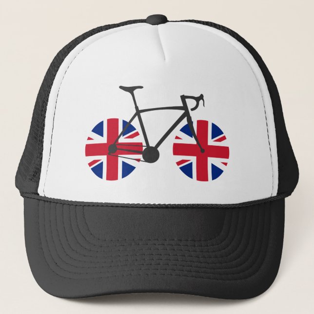 British Flag Cycling Trucker Hat (Front)