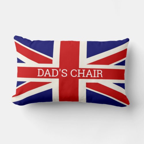 BRITISH Flag DADS CHAIR  Lumbar Pillow