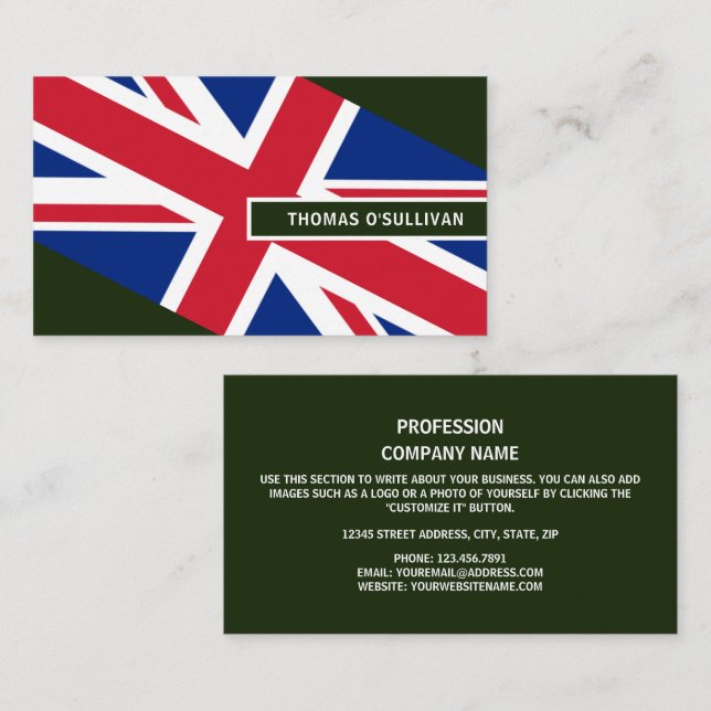 British Flag Design, Flag of Northern Ireland Business Card (Front/Back)