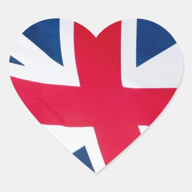 british flag design heart sticker (Front)
