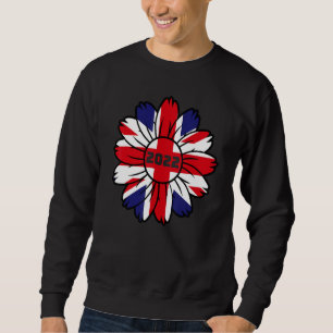 British Flag England Uk Britain Union Jack Sun Flo Sweatshirt