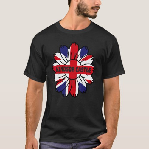 British Flag England Uk Sunflower Windsor Castle U T_Shirt