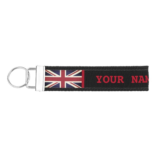 British Flag & England, UK wrist keychain /custom (Keys on Left)