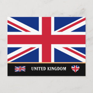 British Flag & English travel / United Kingdom Postcard