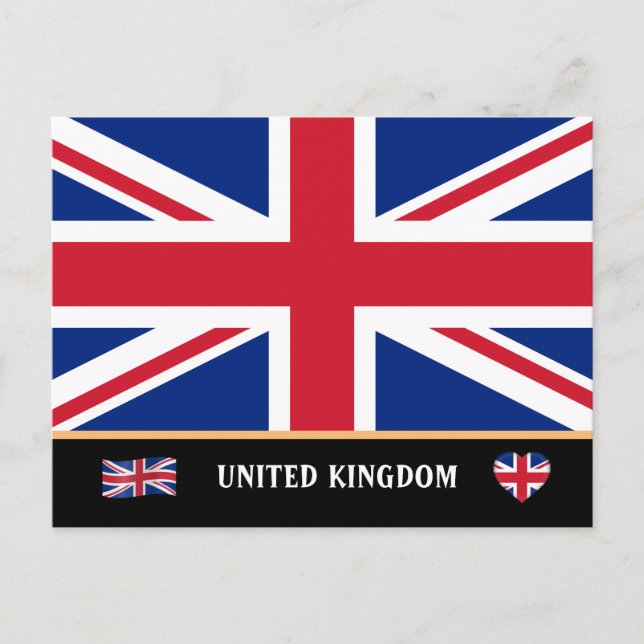 British Flag & English travel / United Kingdom Postcard (Front)