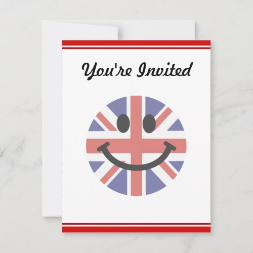 British Flag Smiley face Personalized Invitations