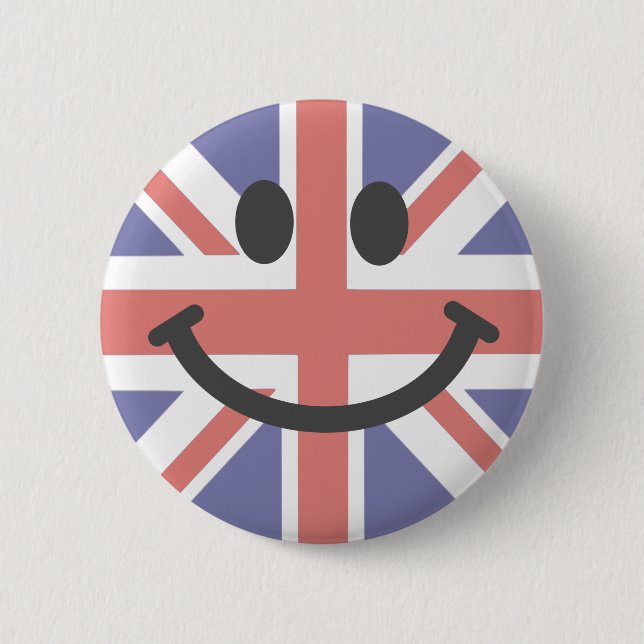 British Flag face Pinback Button (Front)
