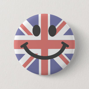 British Flag face Pinback Button