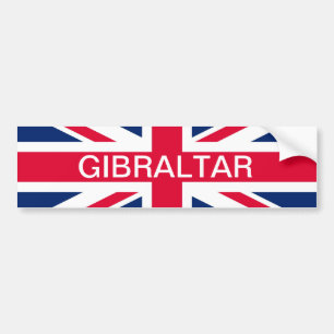 British Flag & Gibraltar Text Bumper Sticker