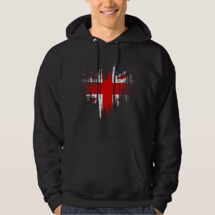 British Flag Grunge Distressed Design Men's Hoodie