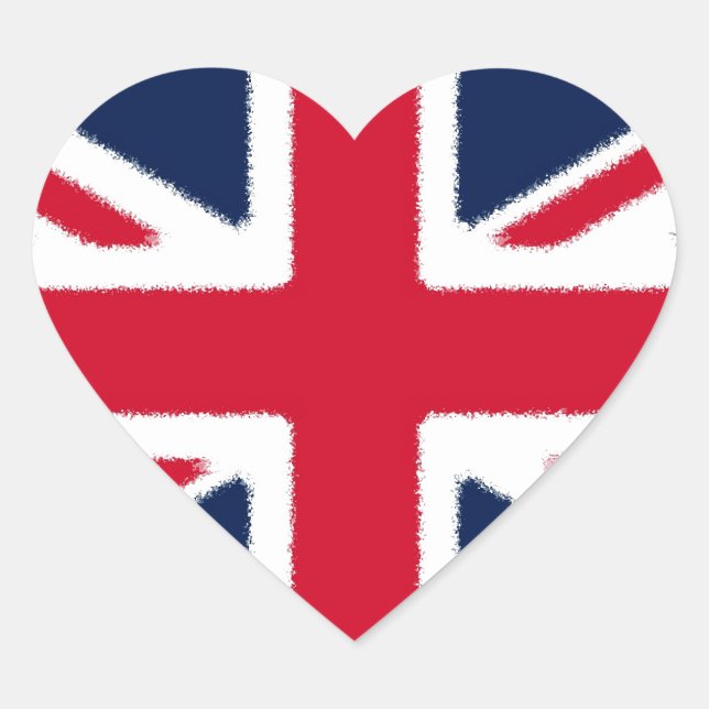 British Flag Heart Sticker (Front)