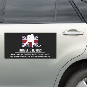 British Flag, Hockey Player, Hockey Coach Car Magnet