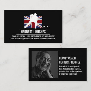 British Flag, Hockey Player, Hockey Coach Photo Business Card