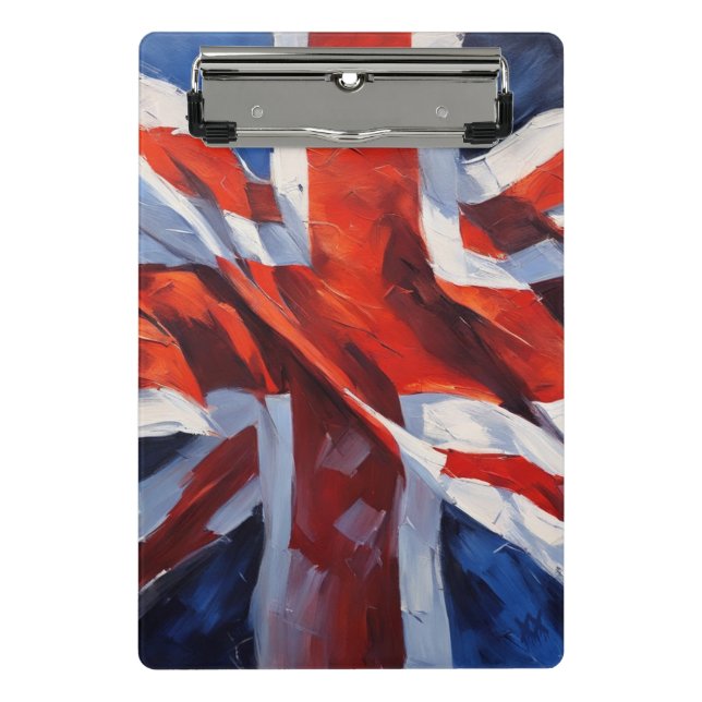 British Flag - Impressionist Painting Mini Clipboard (Front)