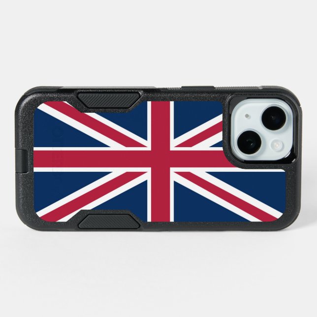British flag iPhone 15 case (Back Horizontal)