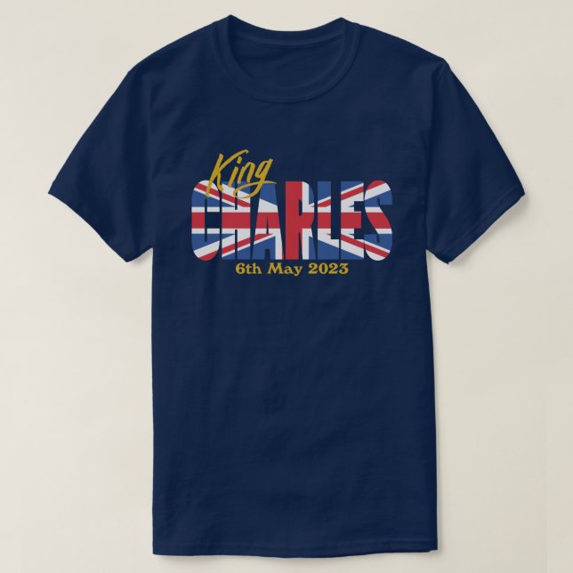 British Flag King Charles T-Shirt (Design Front)