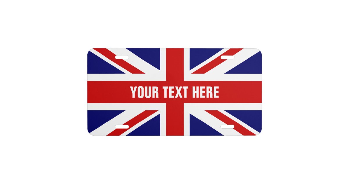British flag license plate with Union Jack | Zazzle