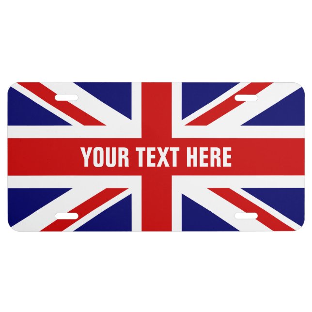 British flag license plate with Union Jack (Front)