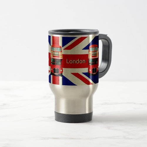 British Flag London Bus Travel Mug