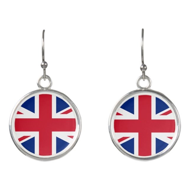 British Flag & London, United Kingdom /England UK Earrings (Front)