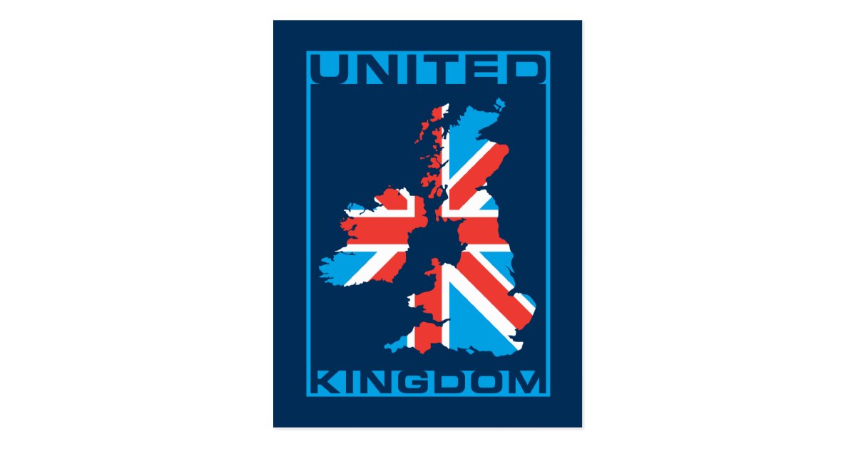British Flag Map Postcard | Zazzle