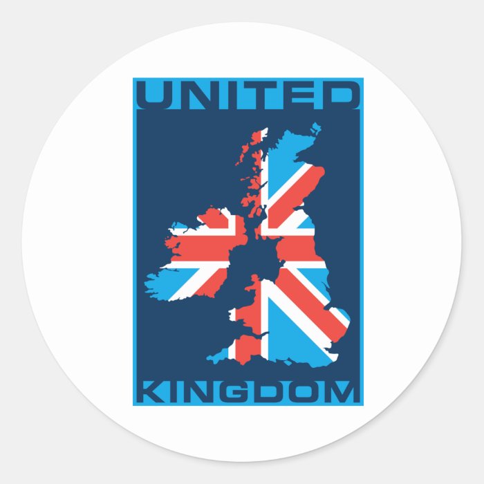 British Flag Map Round Stickers