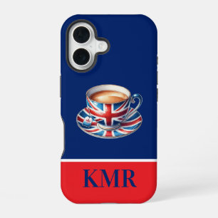 British Flag on English Teacup iPhone 16 Case