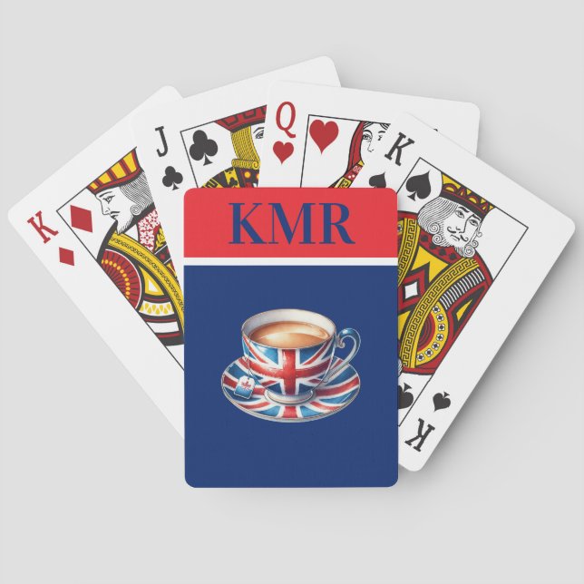 British Flag on English Teacup Poker Cards (Back)