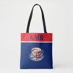 British Flag on English Teacup Tote Bag