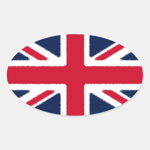British Flag Oval Sticker