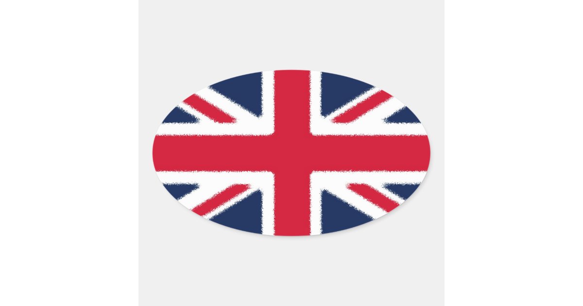British Flag Oval Sticker Zazzle