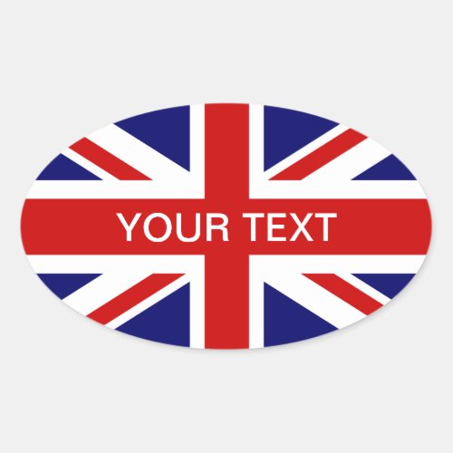 British flag oval sticker  Union Jack design