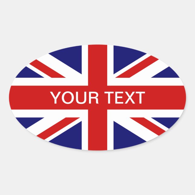 British flag oval sticker | Union Jack design (Front)