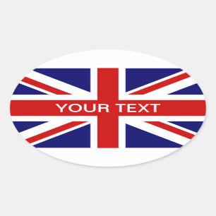 British flag oval sticker Union Jack design